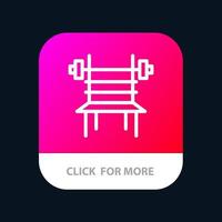 balance hantel fitness-gymnastikgerät mobile app-schaltfläche android- und ios-linienversion vektor