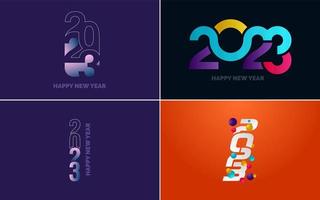 Satz von Logo-Design 2023 frohes neues Jahr. 2023 Zahlenentwurfsvorlage. weihnachtsdekor 2023 frohes neues jahr symbole. modernes weihnachtsdesign für banner. Soziales Netzwerk. Umschlag und Kalender vektor