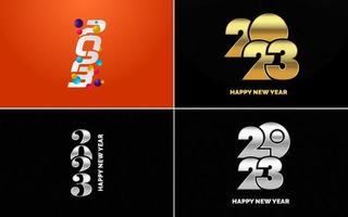 stor uppsättning av 2023 Lycklig ny år logotyp text design. 2023 siffra design mall. samling av 2023 Lycklig ny år symboler vektor