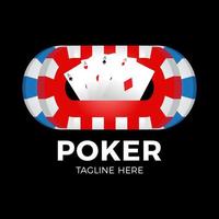 Vektor Poker Logo Design Vorlage mit Glücksspielelementen. Casino Illustration