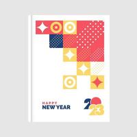2023 Lycklig ny år geometrisk bok omslag design vektor