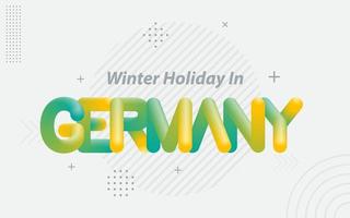 winterurlaub in deutschland. kreative typografie mit 3d-mischeffekt vektor