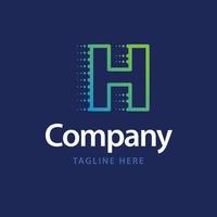 h-Technologie-Logo. Design der Unternehmensmarkenidentität vektor