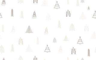Hand gezeichnete Weihnachtsbaum nahtlose Muster Hintergrund Vektor Lager Illustration. nahtloses Muster der weißen Gekritzel-Tinte für neues Jahr