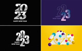 stor uppsättning av 2023 Lycklig ny år logotyp text design. 2023 siffra design mall. samling av 2023 Lycklig ny år symboler vektor