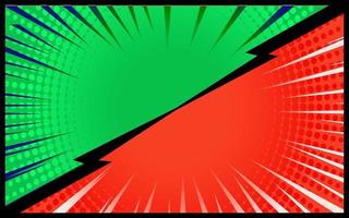grüner und roter Comic-Hintergrund Retro-Vektor vektor