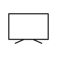 TV uppsättning med bred övervaka linje ikon. tv led visa linjär piktogram. lcd elektronisk teknologi övervaka översikt symbol. smart TV Hem Utrustning. redigerbar stroke. isolerat vektor illustration.