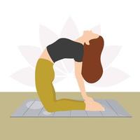 junge Frau, die Yoga-Pose macht, Yoga-Asana, Yoga-Übungen, junge Frau, die Fitness macht, tanzende Mädchen, schlanke Mädchen, Mädchen, die Sport treiben vektor