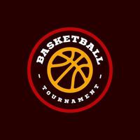 moderne professionelle Typografie Basketball Sport Retro Stil Vektor Emblem und Vorlage Logo Design. lustige Grüße für Kleidung, Karte, Abzeichen, Symbol, Postkarte, Banner, Etikett, Aufkleber, Druck