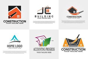 byggnad eller konstruktion logotyp eller ikon vektor