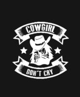 cowgirl t skjorta mall design. vektor