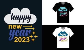 bäst typografi t skjorta design för Lycklig ny år 2023 vektor