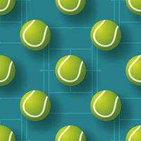 tennisboll sömlös pettern vektorillustration. realistisk tennisboll sömlös mönster design vektor