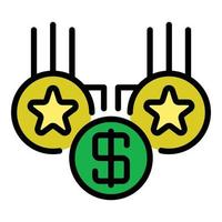 Casino-Geld-Bonus-Symbol Farbumrissvektor vektor