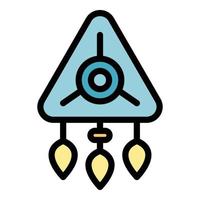Dreieck Amulett Symbol Farbe Umriss Vektor