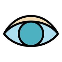 mänsklig blind öga ikon Färg översikt vektor