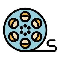 Farbumrissvektor des Filmrollensymbols vektor