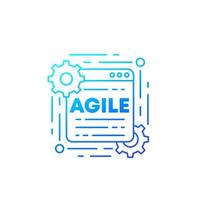 Agile Software-Entwicklungsprozess Vektor Icon, Linie
