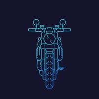motorcykel, retro motorcykel, linjär vektorkonst vektor