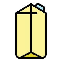 Öko-Milchpackung Symbol Farbe Umriss Vektor