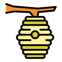 Bienenstock-Symbol Farbumrissvektor vektor