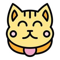 asiatisk katt ikon Färg översikt vektor