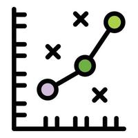 Marketing-Mix-Diagramm Symbol Farbe Umriss Vektor