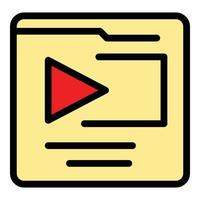 video tillverkare ikon Färg översikt vektor