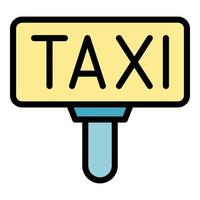 Taxi Board Symbol Farbe Umriss Vektor