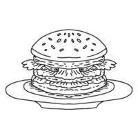 Design Illustration Umriss Humburger Symbol vektor