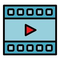 Video-Editor-Symbol Farbumrissvektor vektor