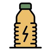 plast energisk flaska ikon Färg översikt vektor