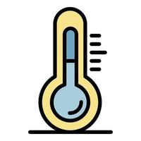 Außenthermometer Symbol Farbe Umriss Vektor