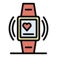 Smartwatch-Symbol Farbumrissvektor vektor