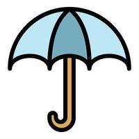 Regenschirm Symbol Farbe Umriss Vektor