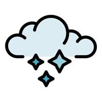 Eis Blizzard Wolke Symbol Farbe Umriss Vektor