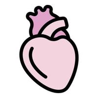 Herz menschliches Herz Symbol Farbe Umriss Vektor