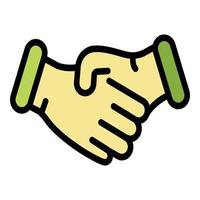 Scheidung Handshake Symbol Farbe Umriss Vektor