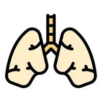mänsklig lungor ikon Färg översikt vektor