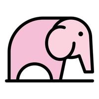 Familie Elefant Symbol Farbe Umriss Vektor