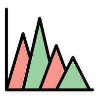 regression analys ikon Färg översikt vektor