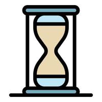uppdrag timglas ikon Färg översikt vektor