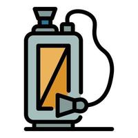 Benzinsprüher Symbol Farbe Umriss Vektor
