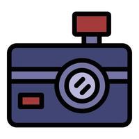 Fotokamera-Symbol Farbumrissvektor vektor