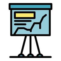 Flip-Chart und Diagrammsymbol Farbumrissvektor vektor