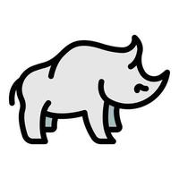 wildes Nashorn-Symbol Farbumrissvektor vektor