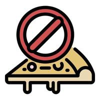 kein Pizza-Symbol Farbumrissvektor vektor