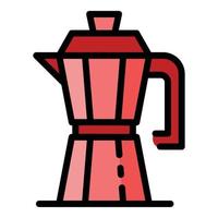 Kaffeemaschine Topf Symbol Farbe Umriss Vektor