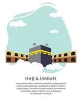 Hadsch- und Umrah-Plakatdesign mit Kaaba vektor