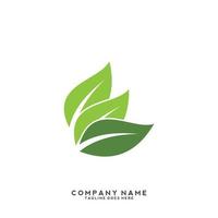 grön löv logotyp. växt natur eco trädgård stiliserade ikon vektor botanisk.